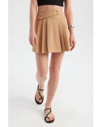 Hiccup - High Waist Mini Skirt With Belt Detail - Lyst