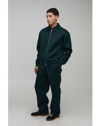 BoohooMAN - Regular Fit Harrington And Relaxed Trouser Scuba Set - Lyst