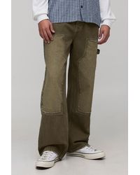 BoohooMAN - Relaxed Fit Washed Carpenter Distressed Worker Jeans - Lyst