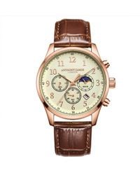 Anthony James - Hand Assembled Moonphase Chronograph Rose Leather - Lyst