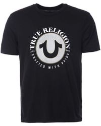 True Religion - Circle Horseshoe Logo Crew Neck T-shirt In Zwart - Lyst