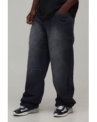 BoohooMAN - Tall Relaxed Fit Washed Knee Dart Jeans - Lyst
