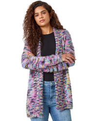 Roman - Fluffy Longline Cosy Cardigan - Lyst