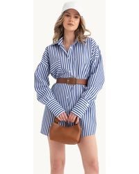 Hiccup - Striped Long Sleeve Mini Oversized Shirt Dress - Lyst