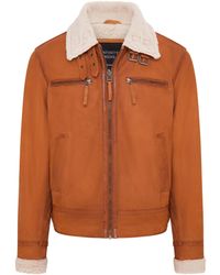 Infinity Leather - Real Sheep Suede Bomber Aviator Jacket - Lyst