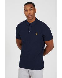 Brave Soul - Dark Cotton Waffle Knit Embroidered Polo Shirt - Lyst