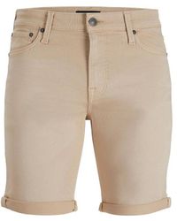 Jack & Jones - Jack&jones Denim Shorts With A Slim Fit And Small Cuffs At The Knees Cotton - Lyst