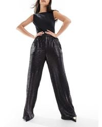 ASOS - Sequin Wide Leg Tailored Trousers - Lyst