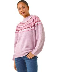 Roman - Petite Fairisle Knit Jumper - Lyst