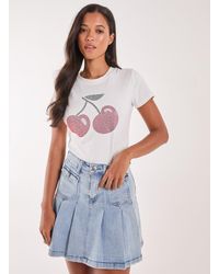 Pink Vanilla - Cherry Embellished T-Shirt - Lyst