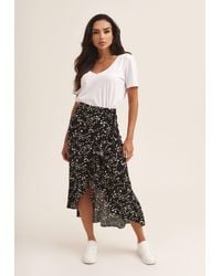 Gini London - Animal Print Ruffle Wrap Midi Skirt - Lyst