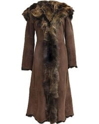 Infinity Leather - Suede Toscana Sheepskin Hooded Trench Coat-Rushden - Lyst