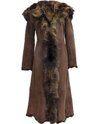 Infinity Leather - Suede Toscana Sheepskin Hooded Trench Coat-Rushden - Lyst