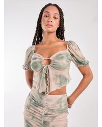 Pink Vanilla - Tie Dye Puff Sleeve Butterfly Top - Lyst