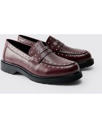 BoohooMAN - Pu Studded Chunky Loafer - Lyst