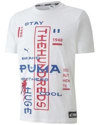 PUMA - X The Hundreds Wit Regular Fit Katoenen T-shirt 596750 52 - Lyst