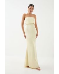 MissPap - Premium Satin Bandeau Overlay Bridesmaid Dress - Lyst