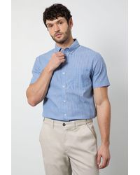 MAINE - Multi Stripe Short Sleeve Shirt Cotton - Lyst