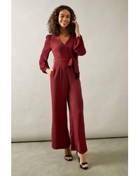 Wallis - Petite Occasion Chiffon Sleeve Wide Leg Jumpsuit - Lyst