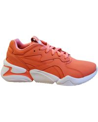 PUMA - Nova X Pantone Low Living Coral Leather Lace Up Trainers 370723 01 - Lyst