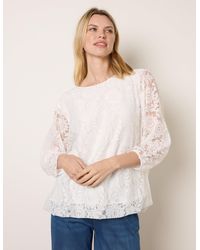 Blue Vanilla - Lace Puffball Batwing Top - Lyst