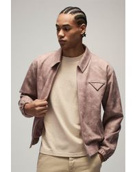 BoohooMAN - Boxy Washed Look Faux Suede Harrington Jacket - Lyst