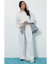 Boohoo - Side Stripe Off Shoulder Straight Leg Tracksuit - Lyst