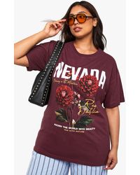 Boohoo - Plus Nevada Dahlias Printed T-Shirt - Lyst