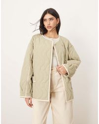 ARRANGE - Quilted Oversized Jacket With Contrast Trim - Lyst