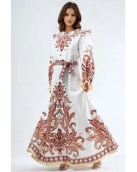 Msn-Collection - Paisley Print Maxi Dress With Tie Detail - Lyst