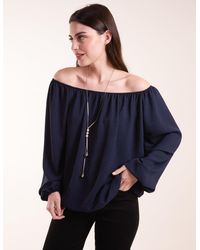 Blue Vanilla - Necklace Bardot Elasticated Top - Lyst