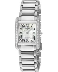 Gevril - Regina Swiss Diamond Watch, Mop Dial, 316L Ss 2 Sides Case, Stainless Steel Bracelet - Lyst