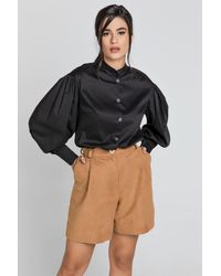 Conquista - Faux Leather Bermuda Shorts - Lyst