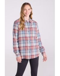 Mountain Warehouse - 'Balsam' Longline Flannel Shirt Brushed Cotton Buttoned Top - Lyst
