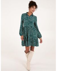 Blue Vanilla - Button Front Smock Shirt Dress - Lyst