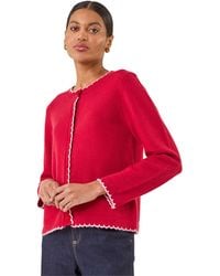 Roman - Heart Button Scallop Edge Cardigan - Lyst