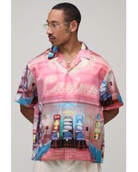 BoohooMAN - Oversized Half Sleeve Casino Print Shirt - Lyst
