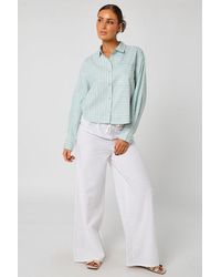 Urban Bliss - Pinstripe Cropped Shirt - Lyst