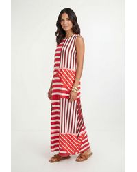 Wallis - Stripe Tie Back Maxi Dress - Lyst