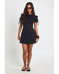 Boohoo - Cotton Tie Cuff Tshirt Dress - Lyst
