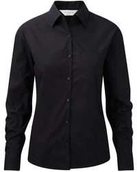 Russell - Jerzees Ladies/ Long Sleeve Pure Cotton Work Shirt - Lyst