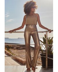 Sosandar - Sunset Metallic Wide Leg Jeans - Lyst