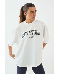 DSGN Studio - Collegiate Printed Oversized T-Shirt - Lyst