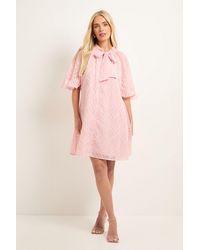 Wallis - Petite Burn Out Cape Sleeve Shift Dress - Lyst