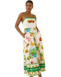 Roman - Fruit Print Strap Detail Midi Dress - Lyst