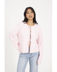 Brave Soul - Tie Fastening Fisherman Knit Cardigan - Lyst