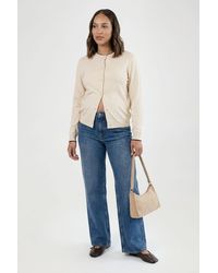 Boohoo - Maternity Super Soft Contrast Neck Knitted Cardigan - Lyst