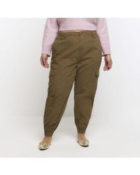 River Island - Cargo Trousers Plus Zip Cuffed Cotton - Lyst
