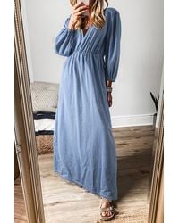 Azura Exchange - Casual Denim Jurk Korte Mouwen - Lyst