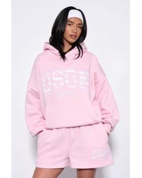 DSGN Studio - Stripe Applique Sweat Short - Lyst
